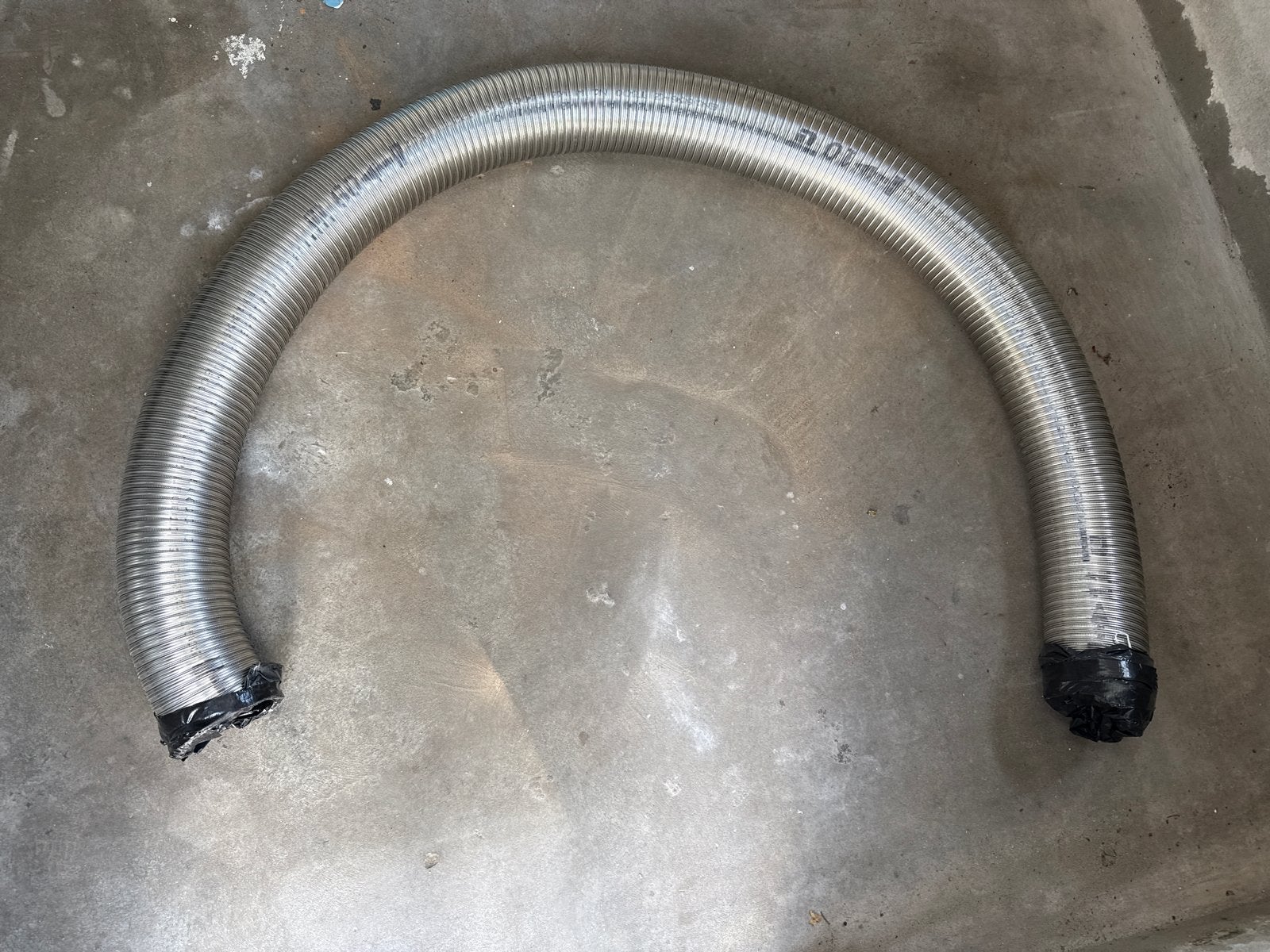 Dubbelwandige flexibele RVS buis 150mm 3 meter, Ophalen, Afvoer, Gebruikt, 2 tot 4 meter