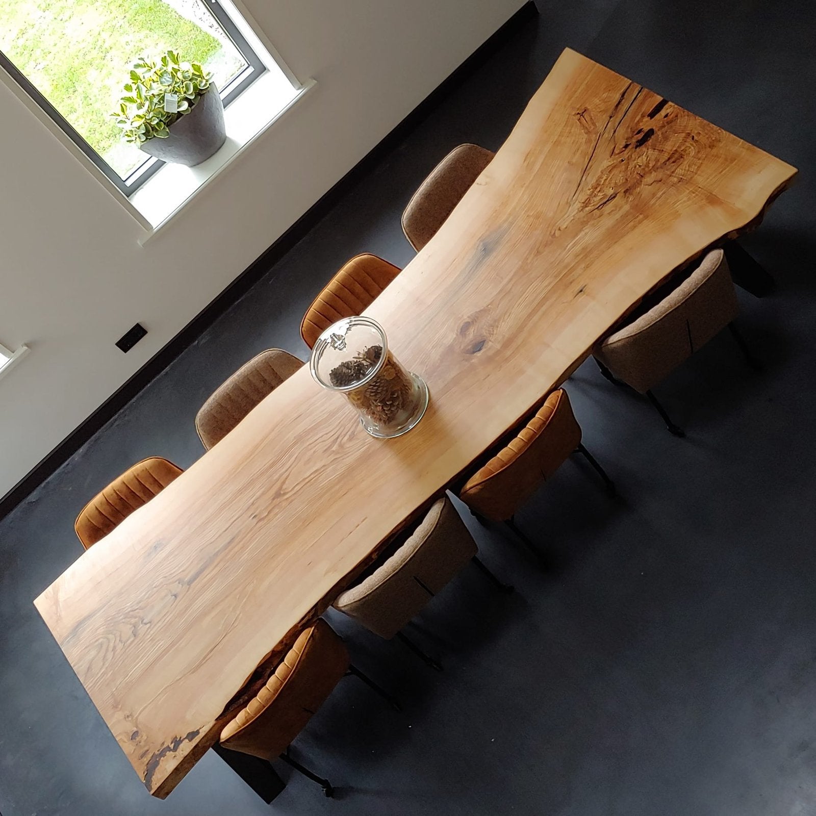 Boomstam tafel uit een stuk! Schaaldeel eiken essen beuken, Ophalen, 50 tot 100 cm, Rechthoekig, Nieuw