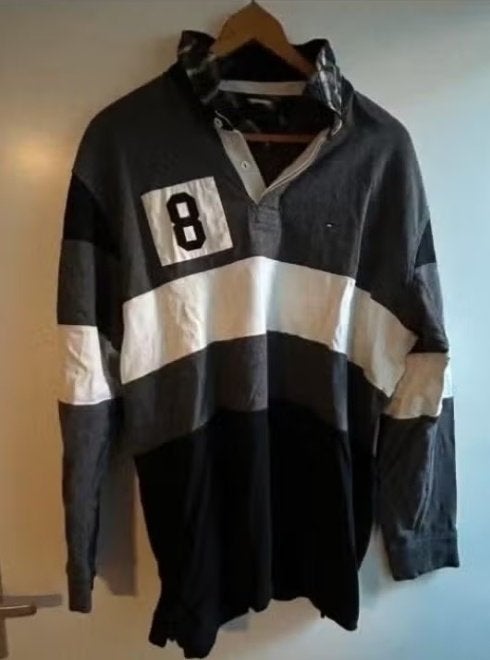 Zwart/grijze Tommy Hilfiger trui (XXL) ZGAN, Kleding | Heren, Tommy Hilfiger, Overige maten, Ophalen of Verzenden, Zo goed als nieuw