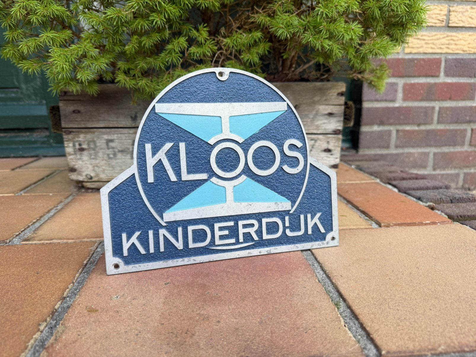 Kloos kinderdijk scheepsbouw en constructie reclame bord, Ophalen of Verzenden, Gebruikt, Reclamebord
