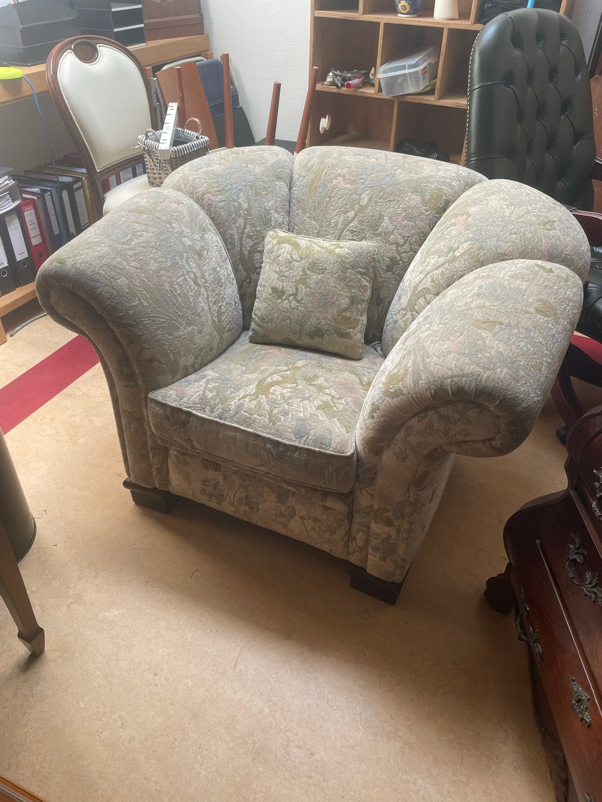 Vintage MuyLaert Fauteuil met Bloemenpatroon, Huis en Inrichting, Ophalen, Gebruikt, Stof, 75 tot 100 cm