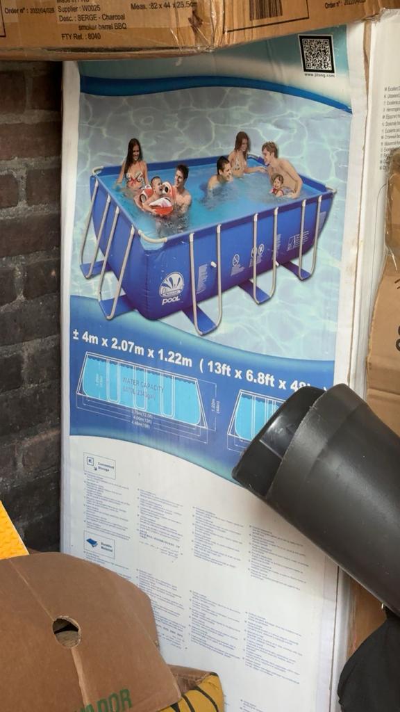 Groot zwembad met warmte pomp, Nieuw, Opzetzwembad, Rechthoekig, Ophalen