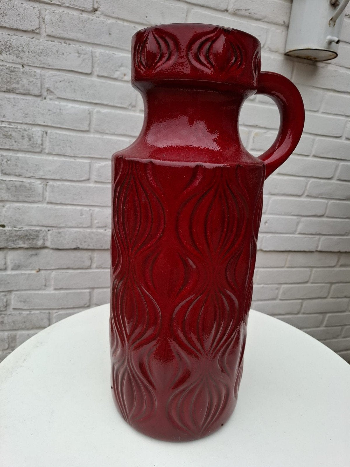 Vintage rode Scheurich vaas, Ophalen of Verzenden