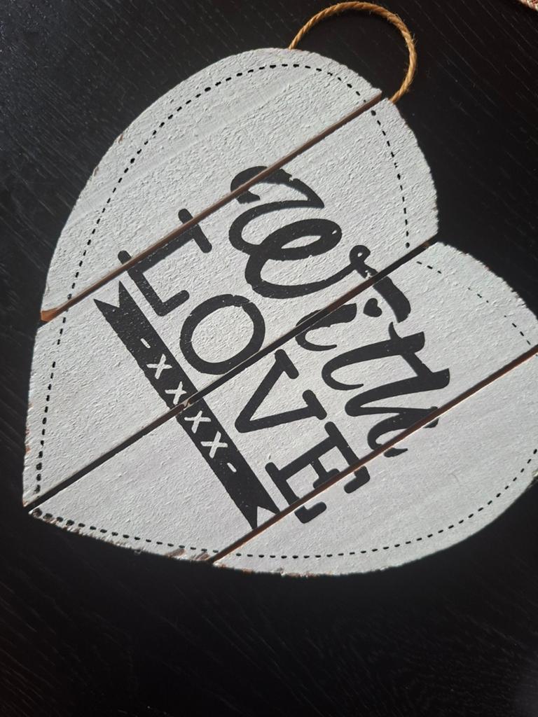 Houten Hart Decoratie - Live Laugh Love, Huis en Inrichting, Woonaccessoires | Overige, Hout, Gebruikt, Ophalen of Verzenden, Landelijk