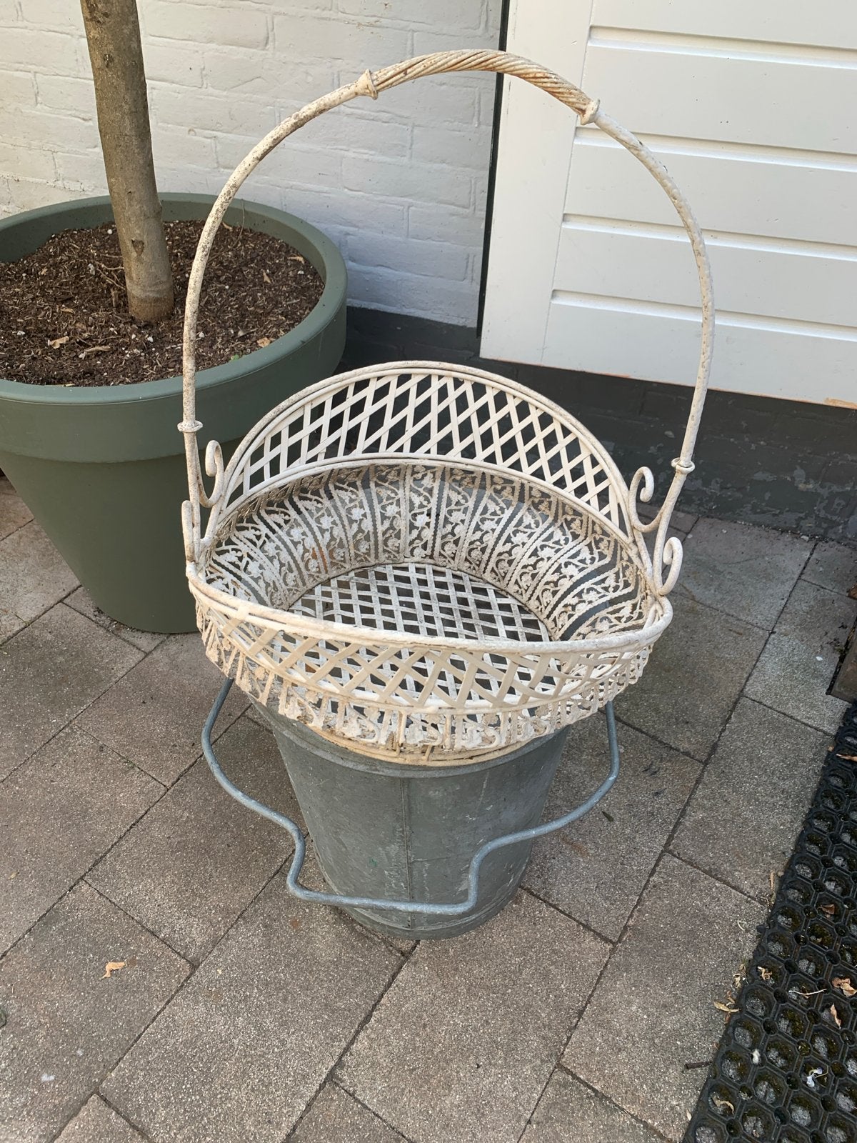 Metalen mand  44x40x 46 hoog, Ophalen of Verzenden