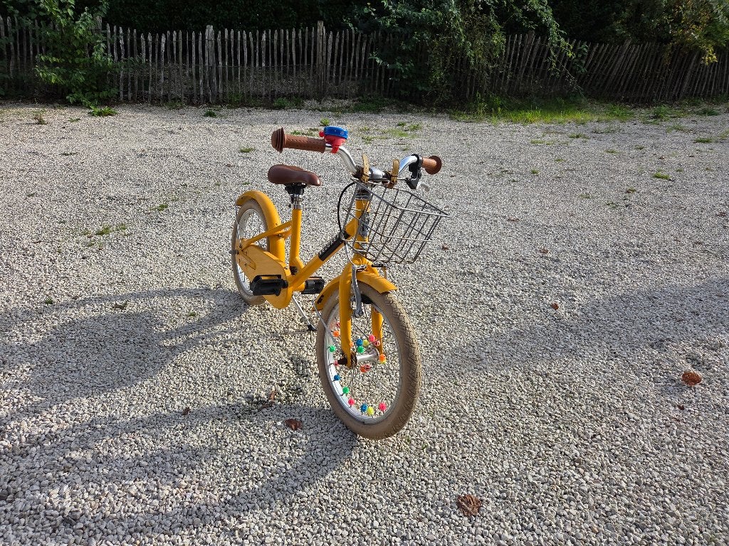 Veloretti geel 16 inch, Ophalen, Terugtraprem, Zijwieltjes, Veloretti