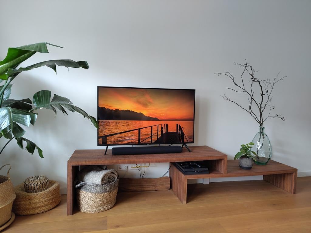 Modern Walnoot Fineer TV Meubel L250cm, Ophalen, Zo goed als nieuw, 200 cm of meer, Minder dan 100 cm