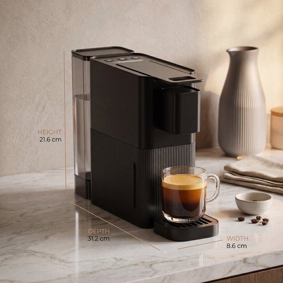 Nieuw/Compacte  koffiecupmachine -3jaar garantie erop!Zwart