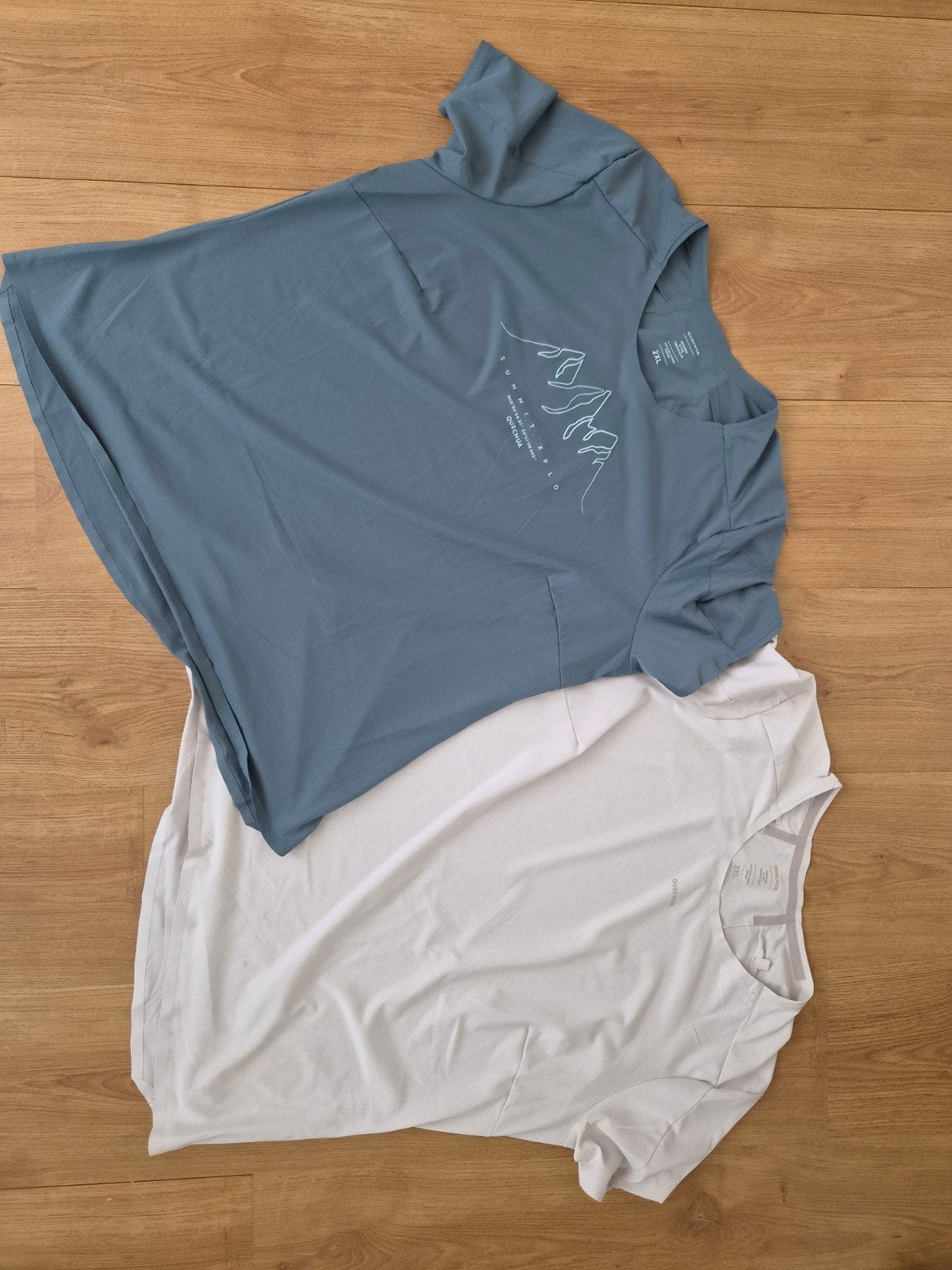 Quechua wandelshirts 2XL, ecru en groen, weinig gedragen, Meerkleurig, Maat 46/48 (XL) of groter, Ophalen of Verzenden, Korte mouw