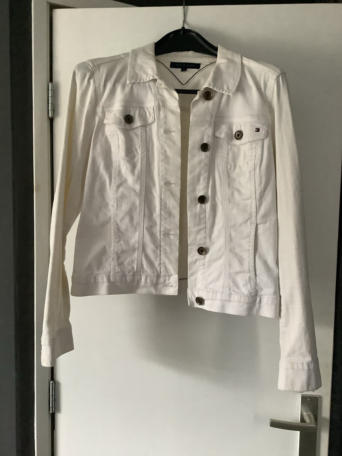 Tommy Hilfiger spijkerjasje wit maat s, Ophalen of Verzenden, Zo goed als nieuw, Maat 36 (S), Wit