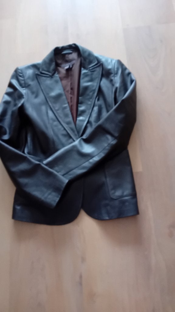 Bruin leren colbert jasje voor dames maat S, Kleding | Dames, Bruin, Ophalen of Verzenden, Zo goed als nieuw, Jasje