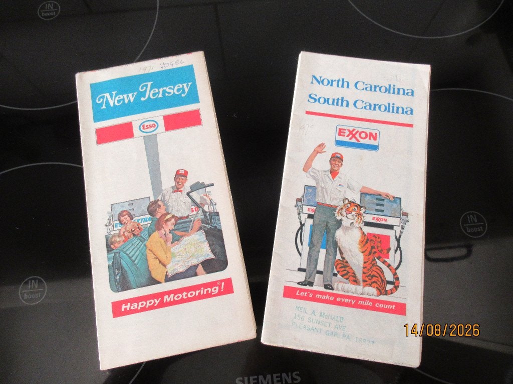 2 WEGEN KAARTEN- NEW JERSEY  en N en Z CAROLINA-1976/1971, Gelezen, Overige typen, Ophalen of Verzenden, 1800 tot 2000
