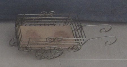 klein van metaal metalen karretje 25 x 12 cm voor kerstman, Ophalen of Verzenden, Zo goed als nieuw