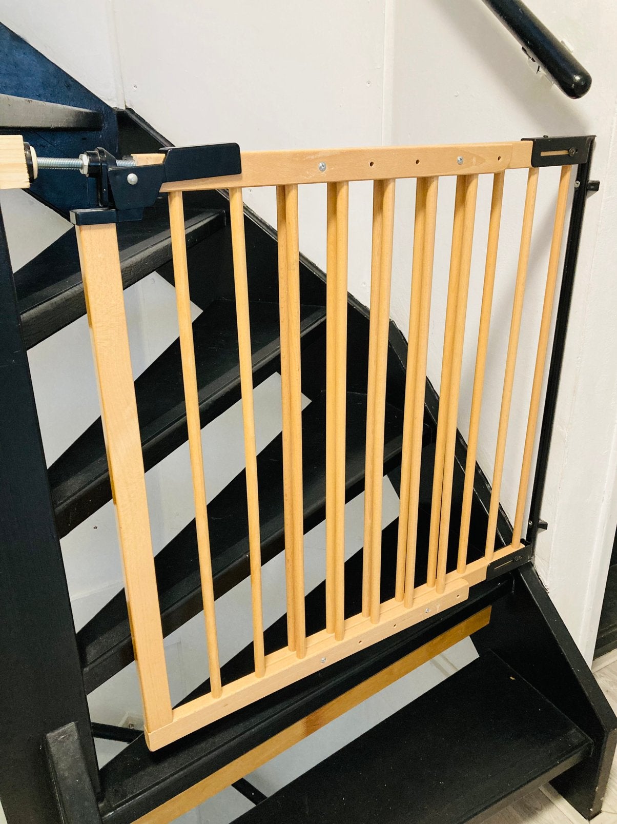 Houten traphekje / deurhekje breedte verstelbaar, Ophalen, Gebruikt, 100 tot 115 cm, Schroefhekje