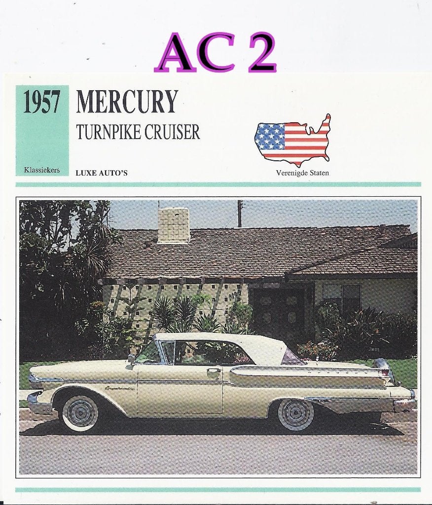 Ac2 autokaart mercury turnpike cruiser ( 1957 ), Ophalen of Verzenden, Zo goed als nieuw, Auto's