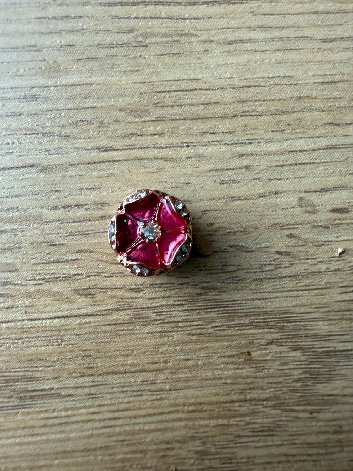 Mooie bedel voor Pandora armbanden - roze bloem met strass, Overige materialen, Pandora, Ophalen of Verzenden, Zo goed als nieuw