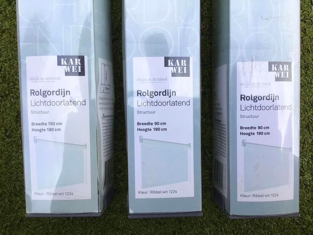 3x Rolgordijn KARWEI ribbel wit 1224 nieuw in verpakking!, Ophalen of Verzenden, Zo goed als nieuw, Wit, 50 tot 100 cm