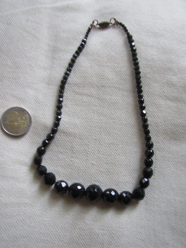 41.  Schitterende oude ketting, French jet, 44cm, Sieraden, Tassen en Uiterlijk, Ophalen, Overige materialen, Ketting