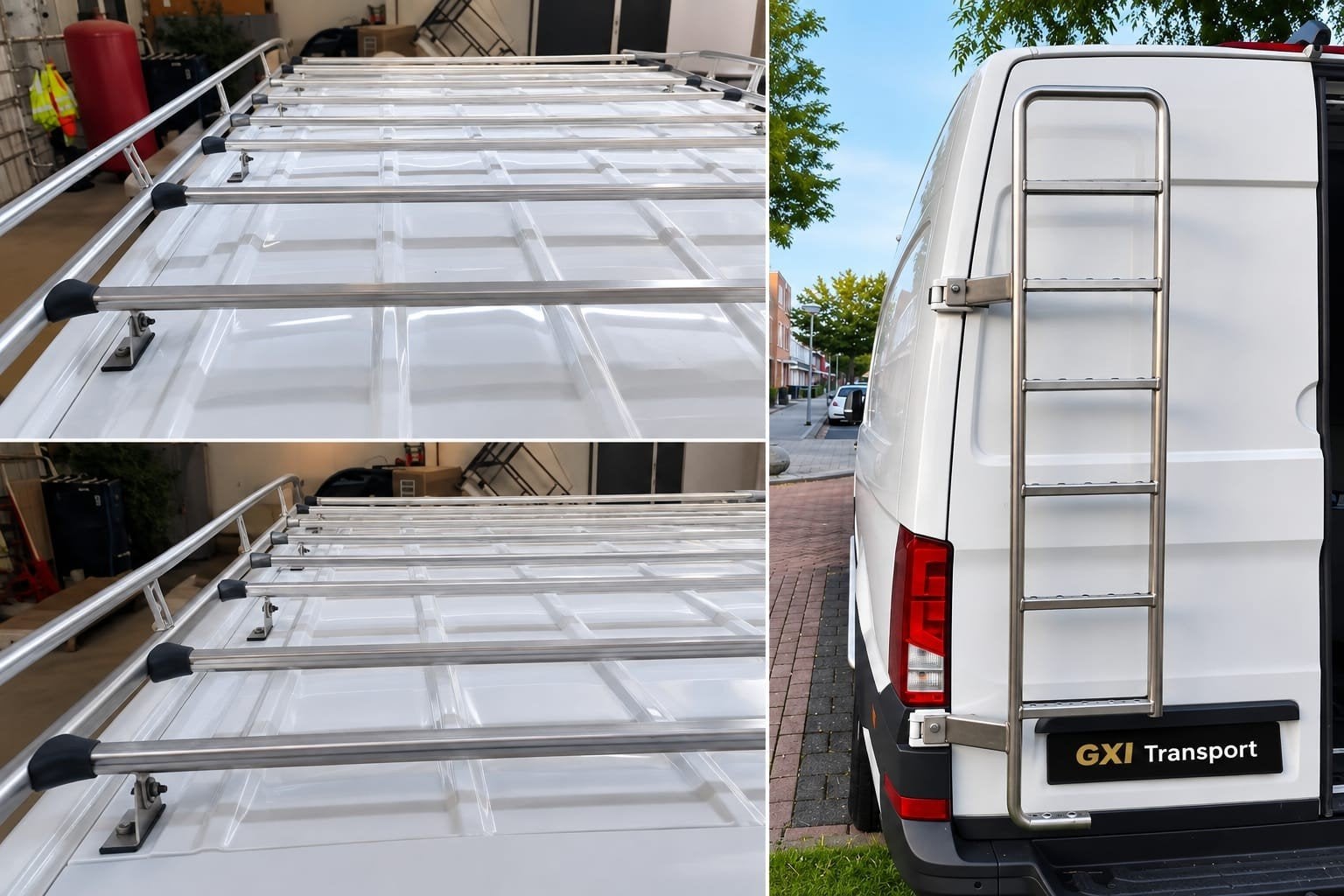 RVS imperiaal/ dakrek / ladder Volkswagen crafter L4H3, Ophalen, Gebruikt