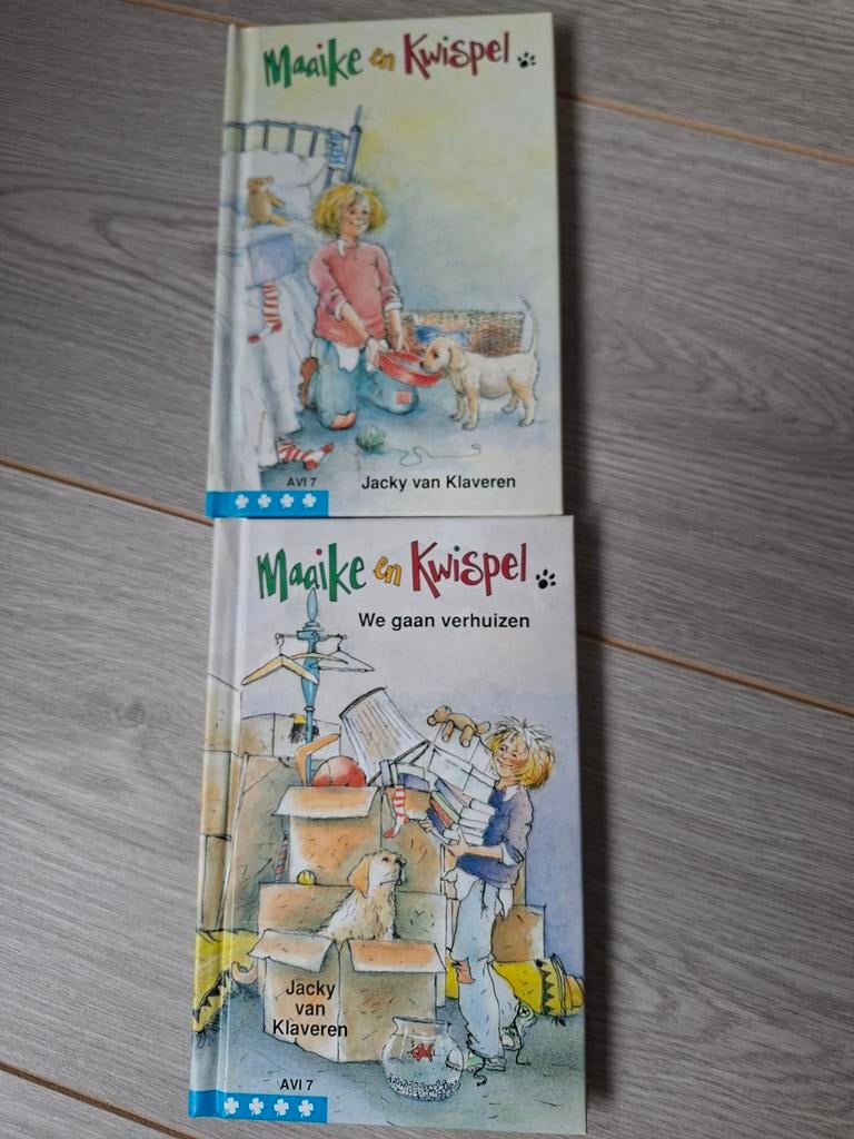 Maaike en Kwispel - 2 kinderboeken van Jacky van Klaveren, Ophalen of Verzenden, Gelezen, Jacky van Klaveren, Fictie algemeen