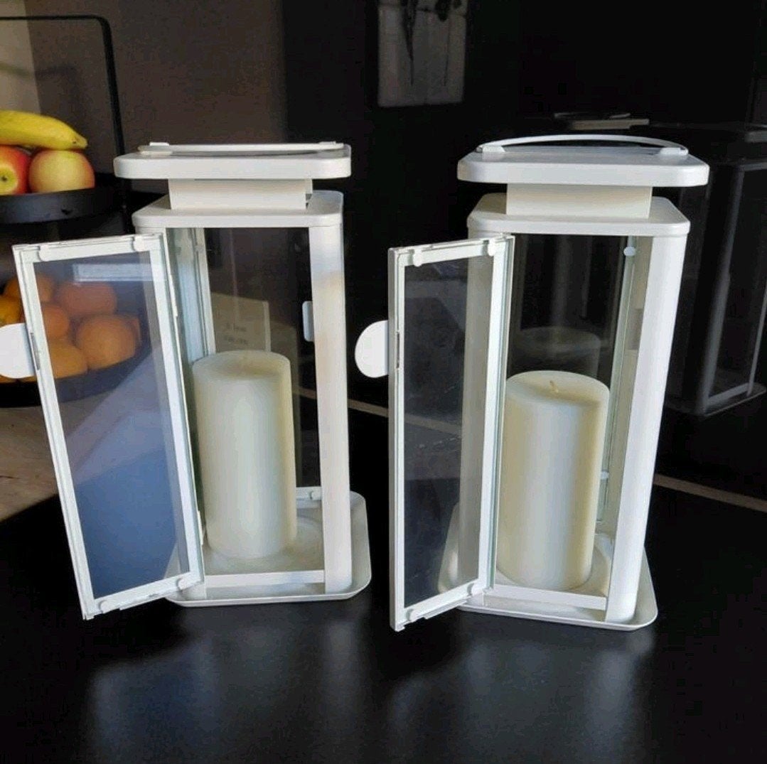 2 Witte IKEA Lantaarns - 29x13cm, Ophalen