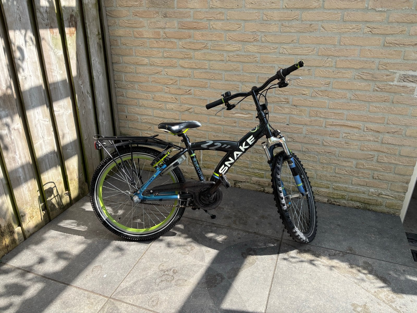 Snake mountainbike 22 inch, Ophalen, Gebruikt, Velgrem, Versnellingen
