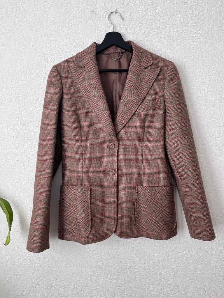 Blumarine Blazer - Elegante geruite jasje, Ophalen of Verzenden, Gedragen, Bruin, Jasje