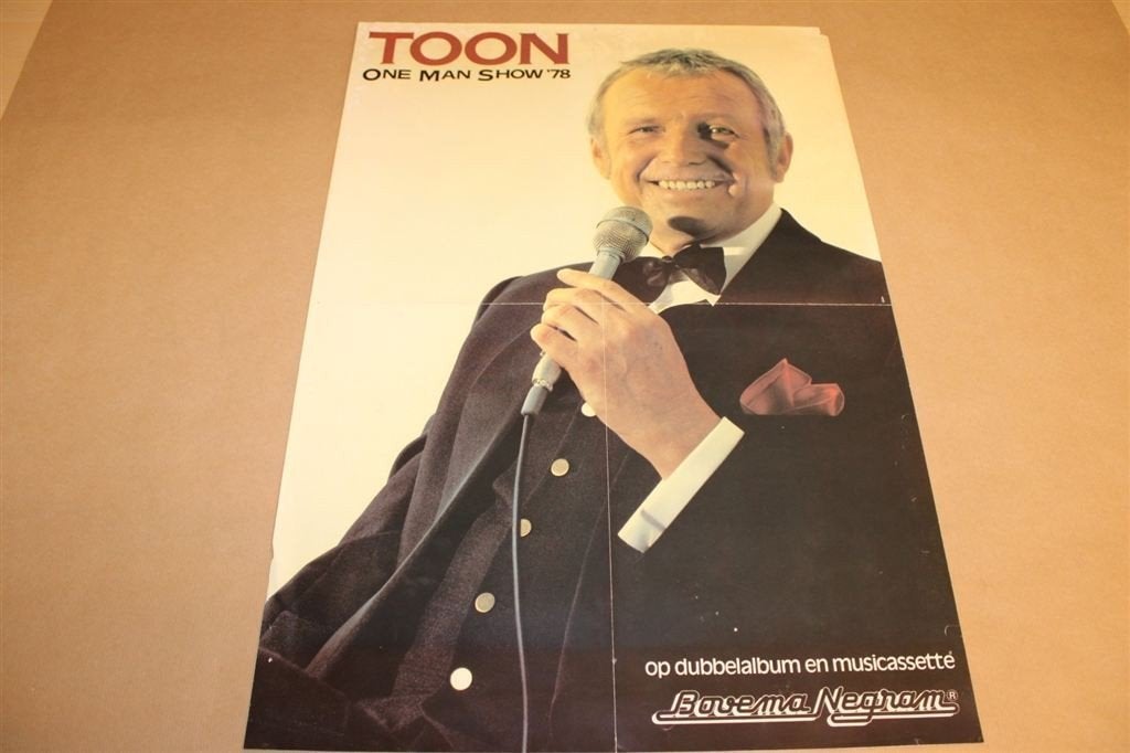 Origineel affiche - Toon Hermans One Man Show - 1978 !!, Verzamelen, Ophalen of Verzenden, Zo goed als nieuw, Poster, Artwork of Schilderij