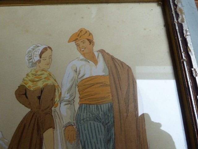 2 waterverfschilderijen, E. Maudy (1), Ophalen of Verzenden