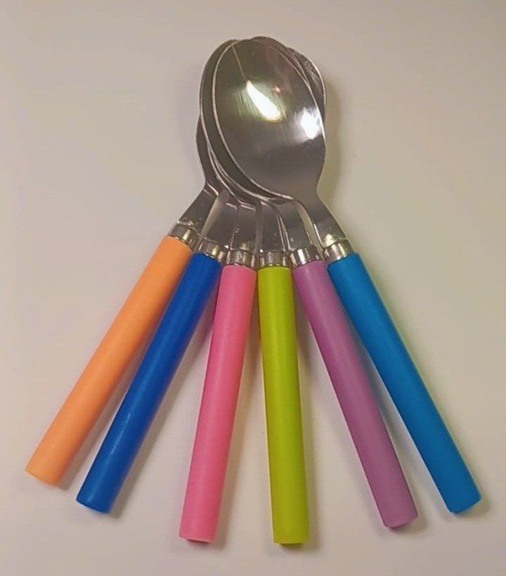 Lepelset - 6x Lepel Multicolor, Ophalen of Verzenden, Zo goed als nieuw, Rvs of Chroom, Eetlepel