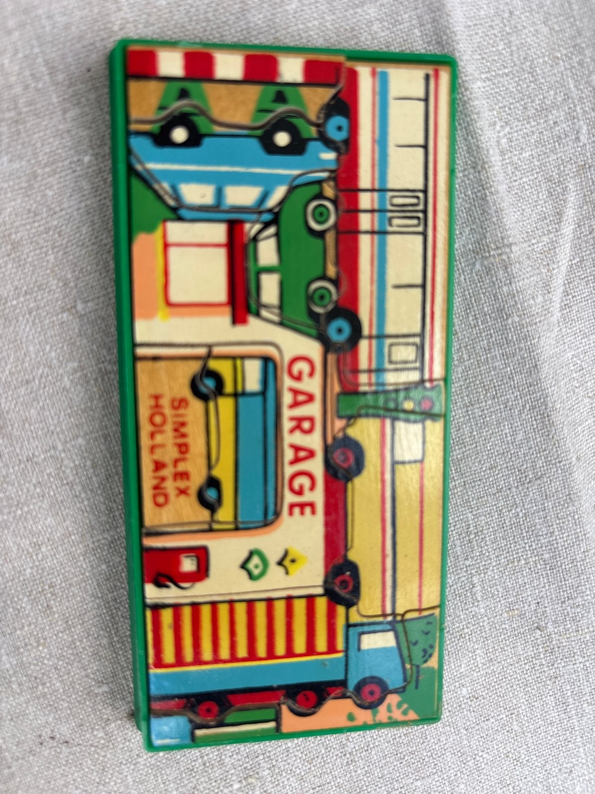 Vintage Simplex Holland Houten Garage Puzzel, Gebruikt, 10 tot 50 stukjes, Ophalen of Verzenden, Van hout