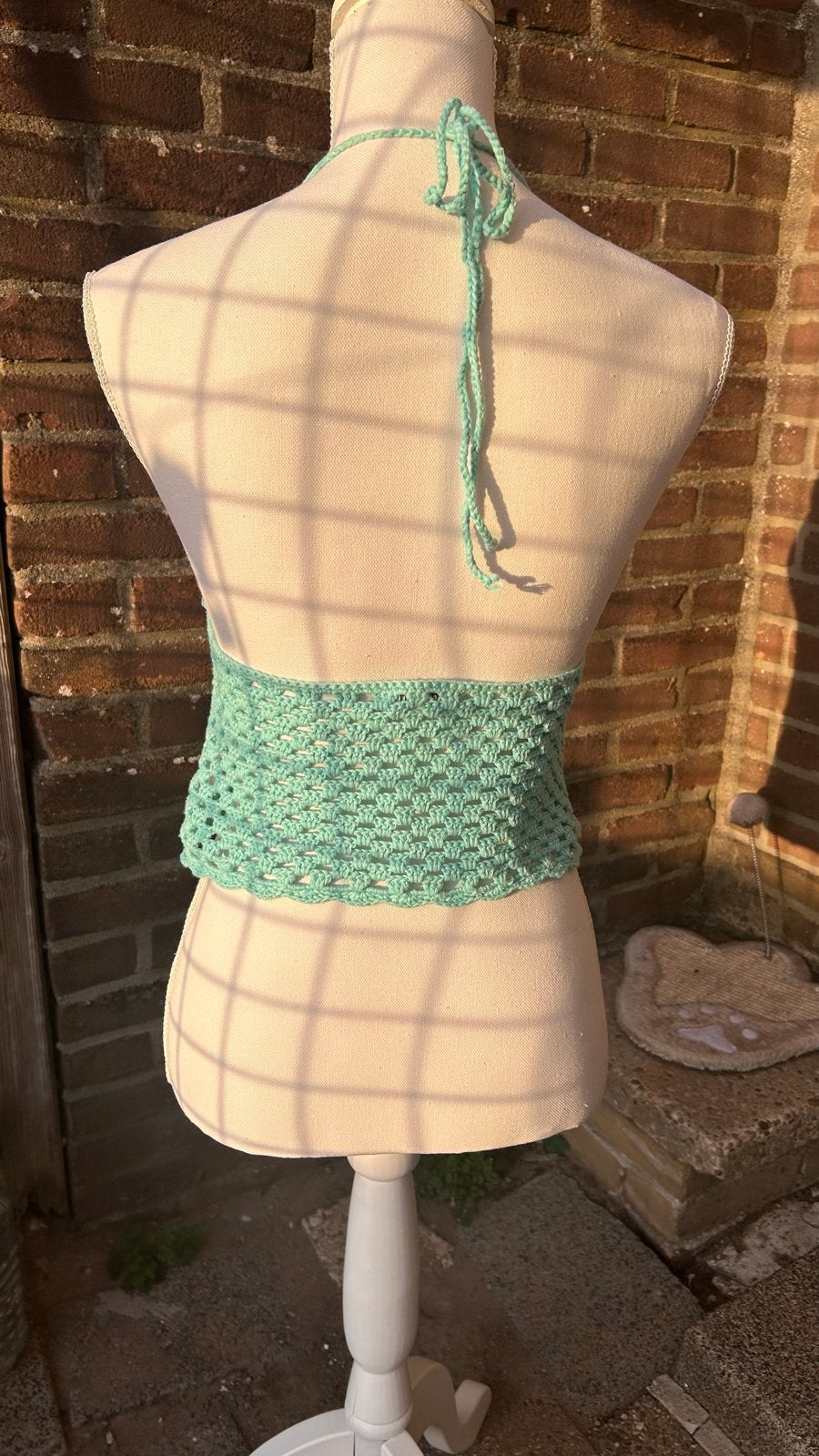 Clockhouse gehaakte haltertop XS, Kleding | Dames, Meerkleurig, Ophalen of Verzenden, Zo goed als nieuw, Zonder mouw
