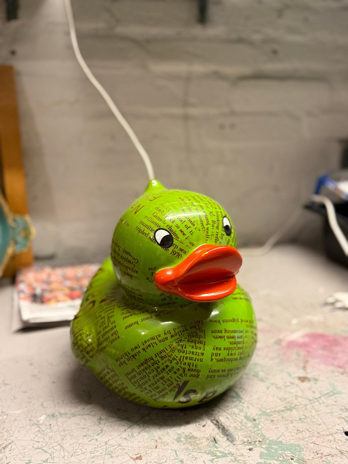 Groene Eend Spaarpot met Tekstprint – Blikvanger!, Verzamelen, Ophalen of Verzenden, Zo goed als nieuw, Overige materialen, Dier