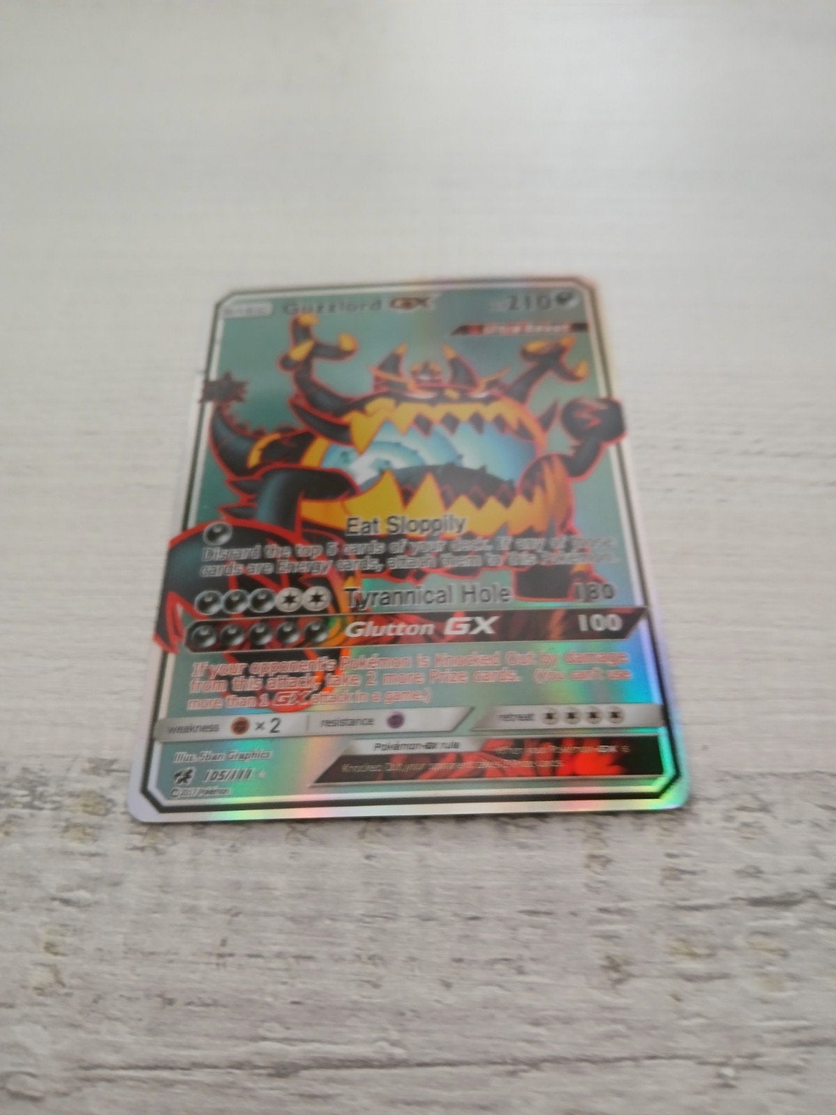Guzzlord GX Pokémon Kaart - Full Art, Ophalen of Verzenden, Gebruikt, Losse kaart