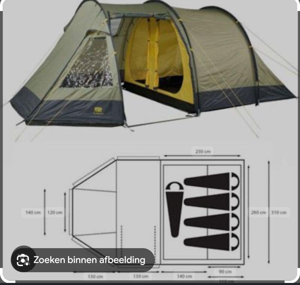 Perry Mt. Brazeau tunneltent 4-5 personen, Caravans en Kamperen, Ophalen, Gebruikt, Tot en met 5