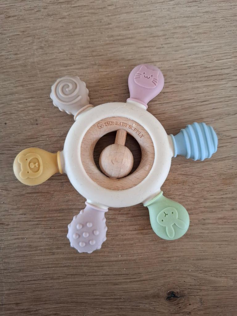 The Baby Supply Rammelaar Bijtring Hout Siliconen, Ophalen of Verzenden