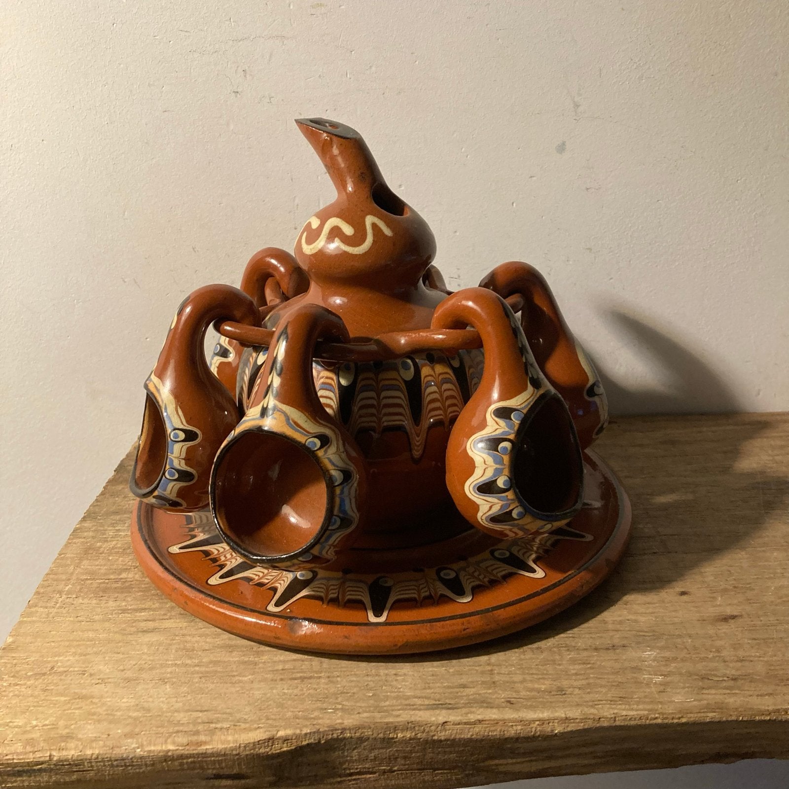 Traditionele Bulgaarse Troyan Rakia Set - Handgemaakt Aardew, Ophalen of Verzenden