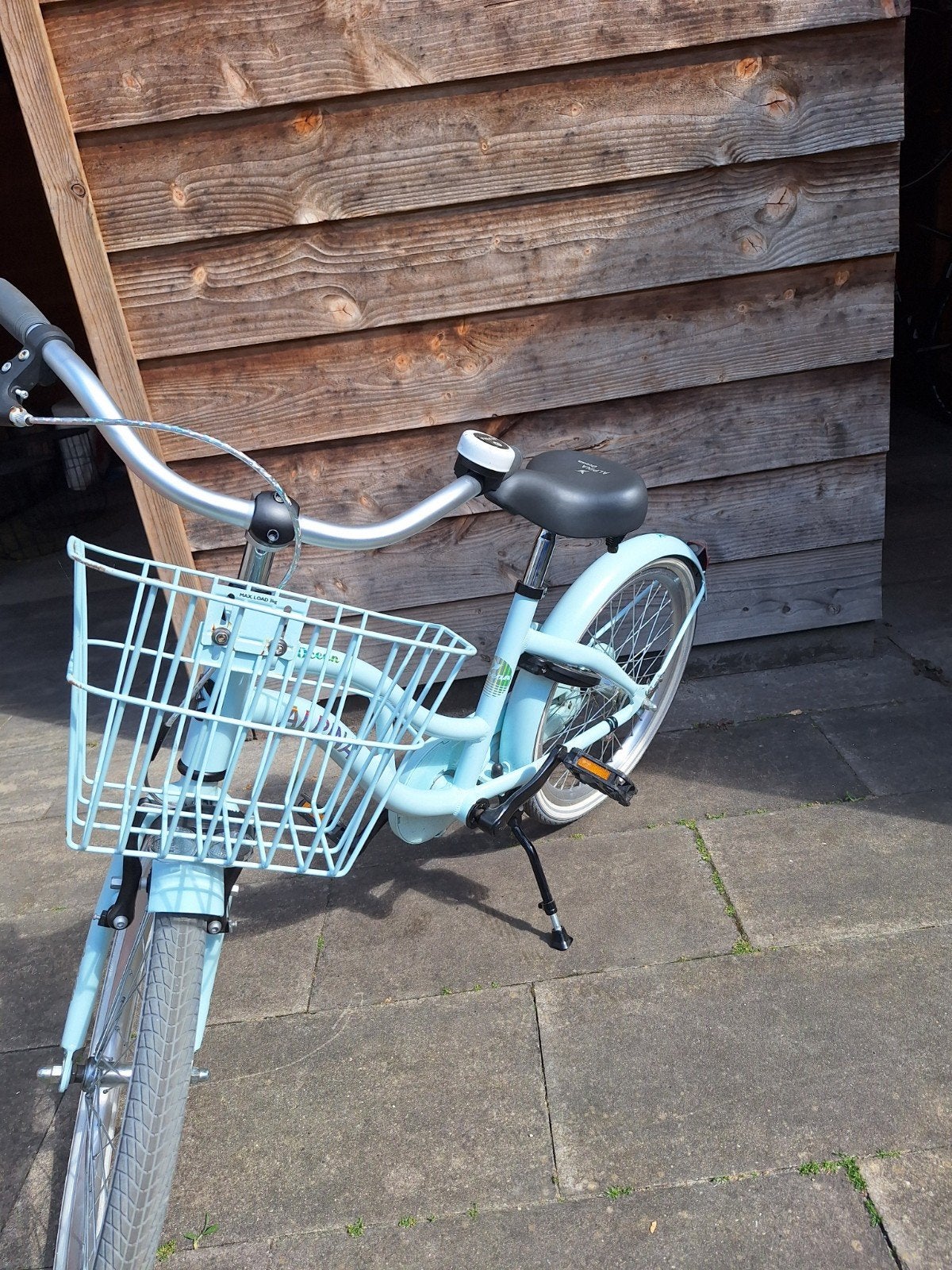 Alpina Ocean kinderfiets - Lichtblauw met mandje, Fietsen en Brommers, Fietsen | Meisjes, Ophalen, Terugtraprem, Gebruikt, Alpina