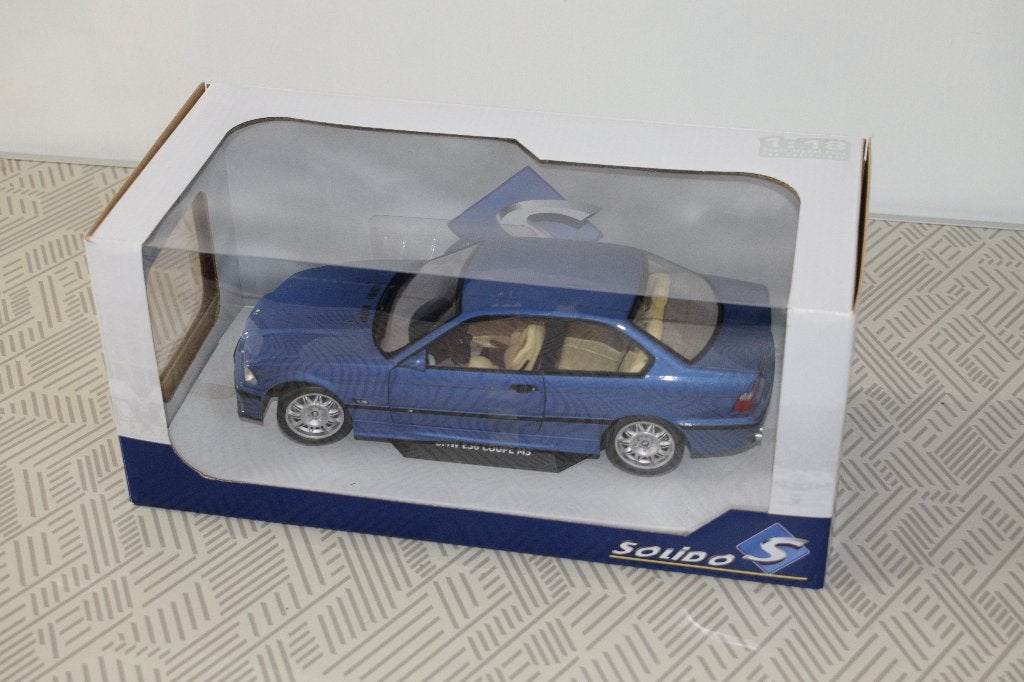 miniatuur auto 1:18 nieuw solido BMW E36 coupe M3 blauw 1990, Ophalen of Verzenden, Nieuw, Solido
