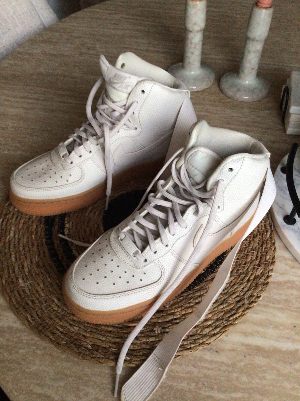 Witte nike air force hoog, Ophalen of Verzenden, Zo goed als nieuw, Wit, Sneakers of Gympen