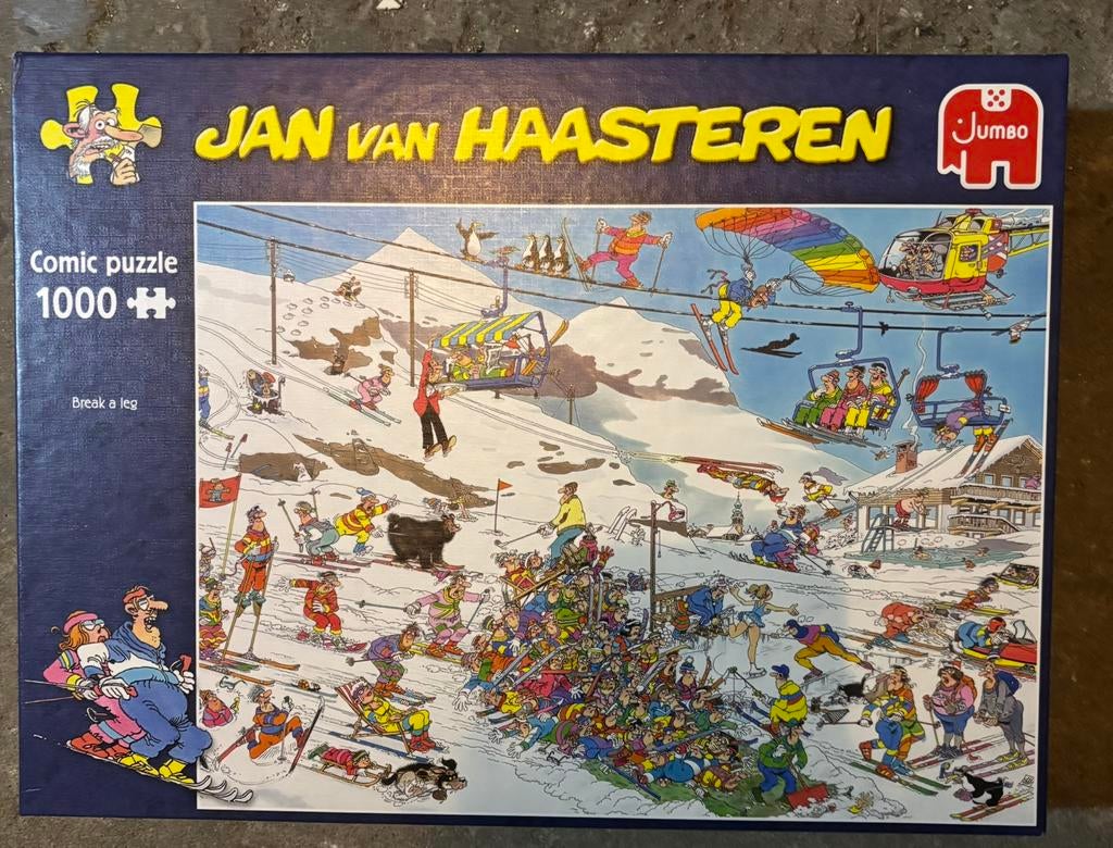 Jan van Haasteren 1000 stukjes break a leg, Ophalen of Verzenden, 500 t/m 1500 stukjes, Zo goed als nieuw, Legpuzzel