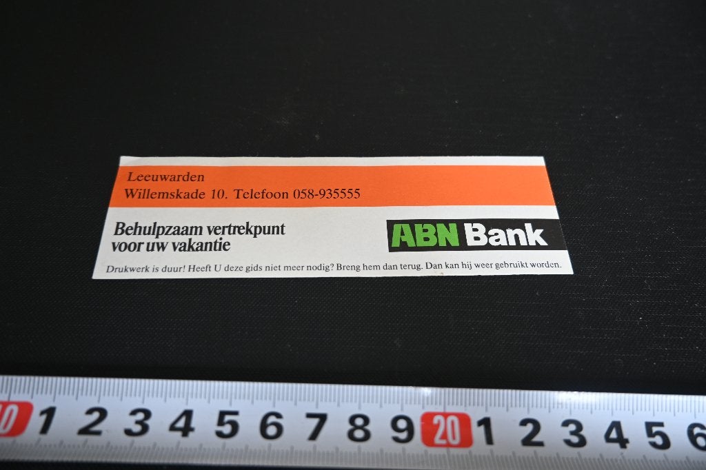sticker Leeuwarden ABN Bank  Willemskade 10, Verzamelen, Ophalen of Verzenden, Zo goed als nieuw