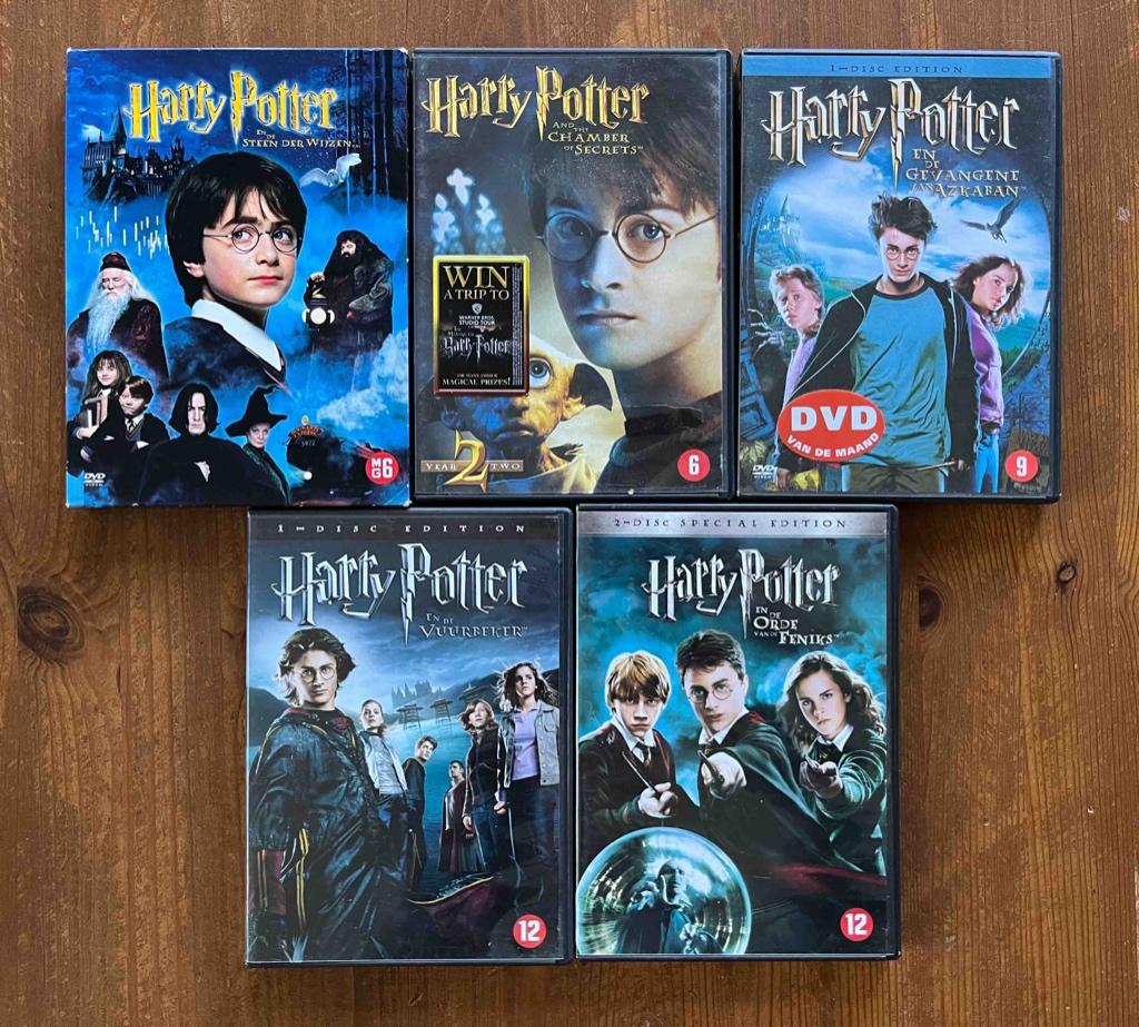 5x Harry Potter dvd's, Vanaf 12 jaar, Ophalen of Verzenden, Gebruikt, Science Fiction en Fantasy