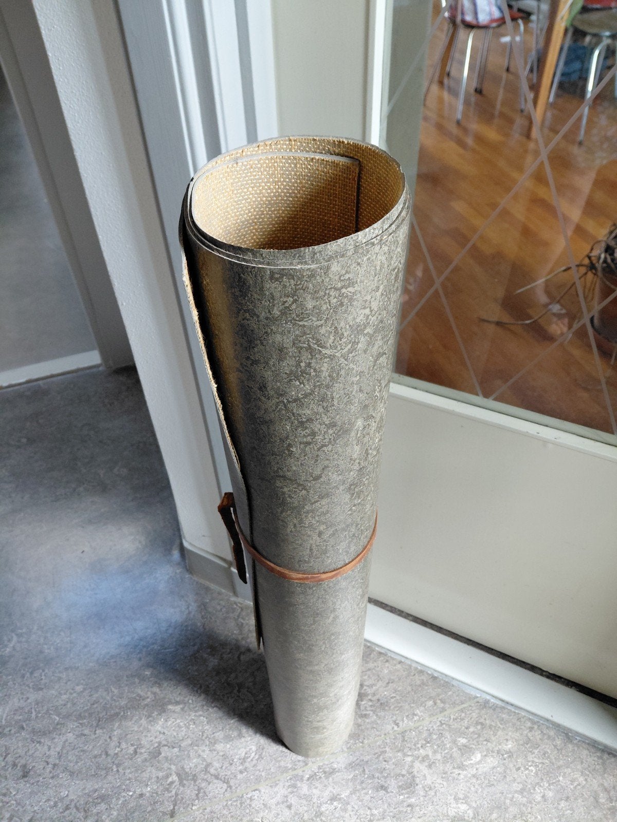 Vandaag ophalen: Linoleum, donkergrijs 100 x 100 cm., Huis en Inrichting, Stoffering | Vloerbedekking, Ophalen