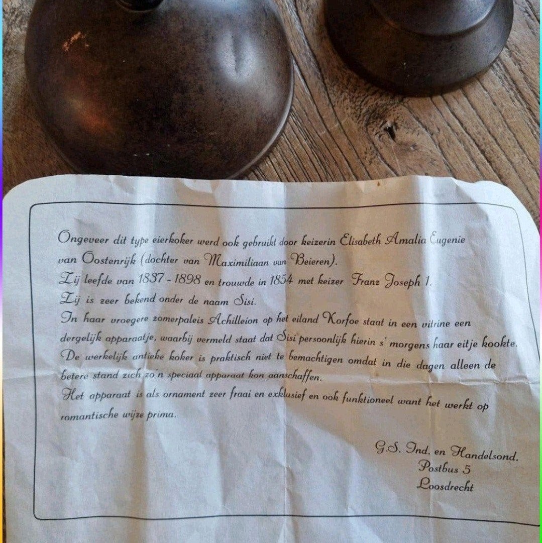 Antieke metalen eierkoker (1837-1898) voor 4 eieren, Ophalen of Verzenden