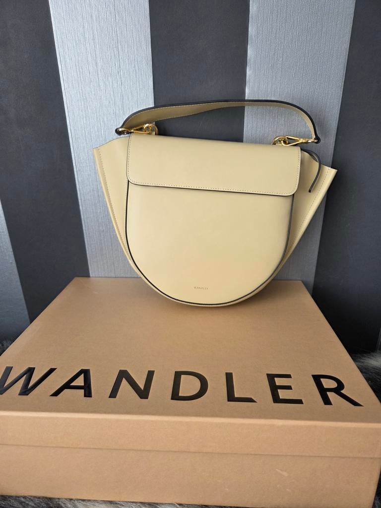 Wandler Hortensia medium beige leren tas, Ophalen of Verzenden, Nieuw, Beige, Schoudertasje