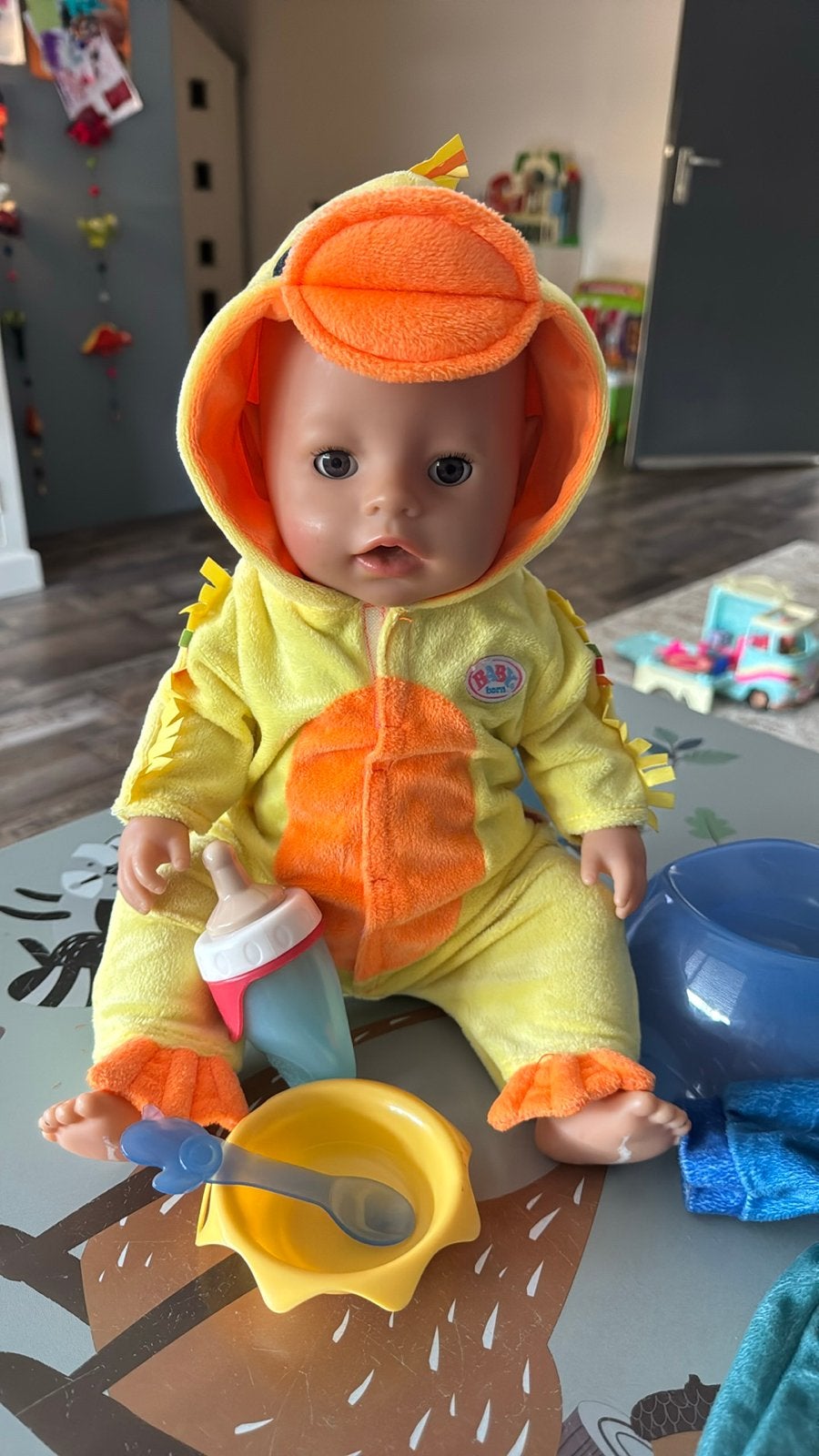 Babyborn jongen in eendenpakje - Zo goed als nieuw, Ophalen of Verzenden, Zo goed als nieuw, Babypop