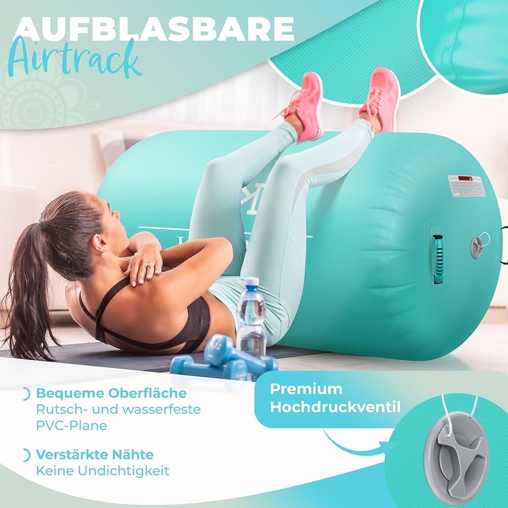 Opblaasbare Airtrack Fitnessrol voor Buikspieroefeningen, Ophalen, Zo goed als nieuw