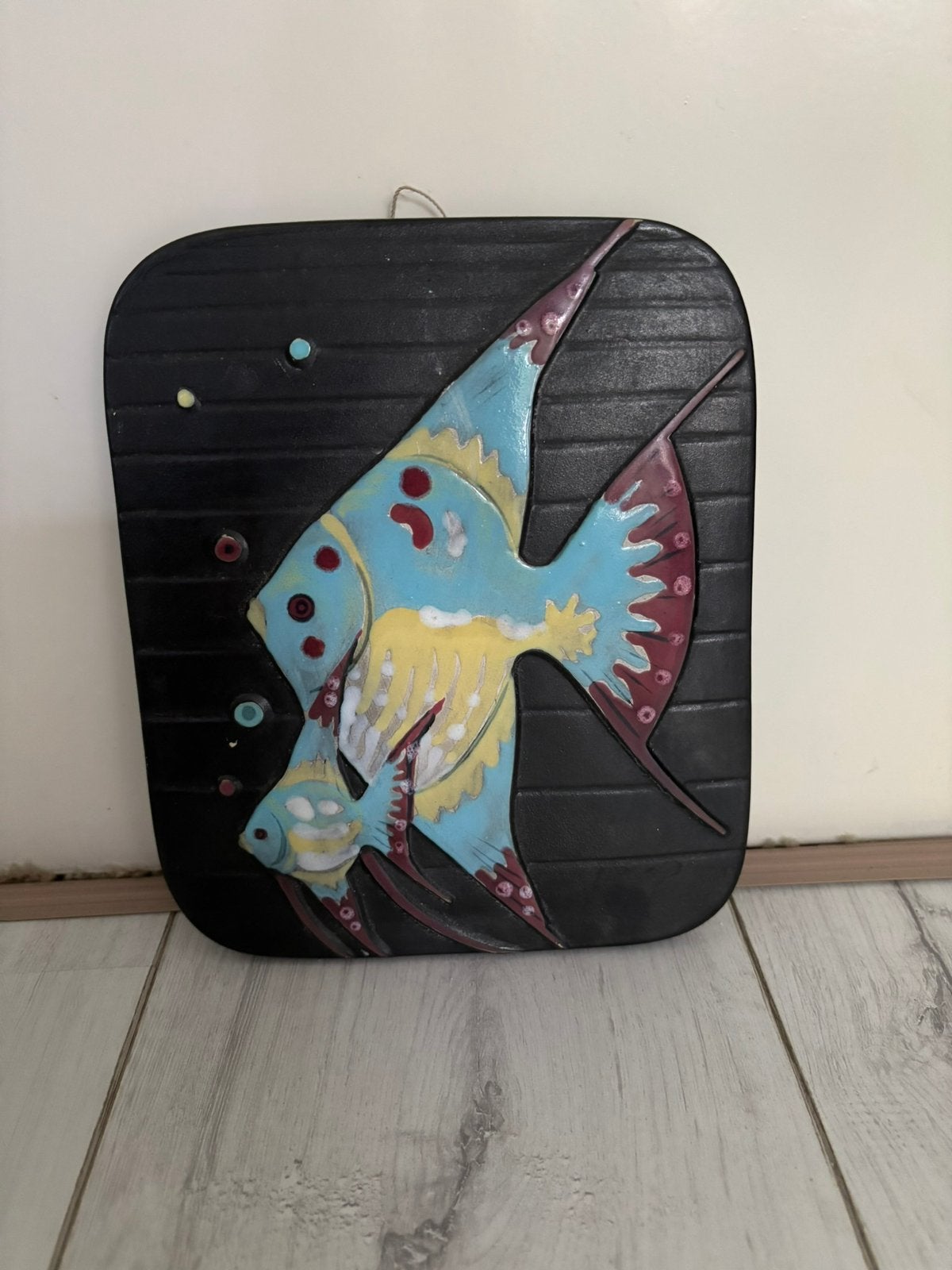 Vintage Mid-Century Keramisch Wandbord - Vissen (jaren ‘60), Ophalen of Verzenden