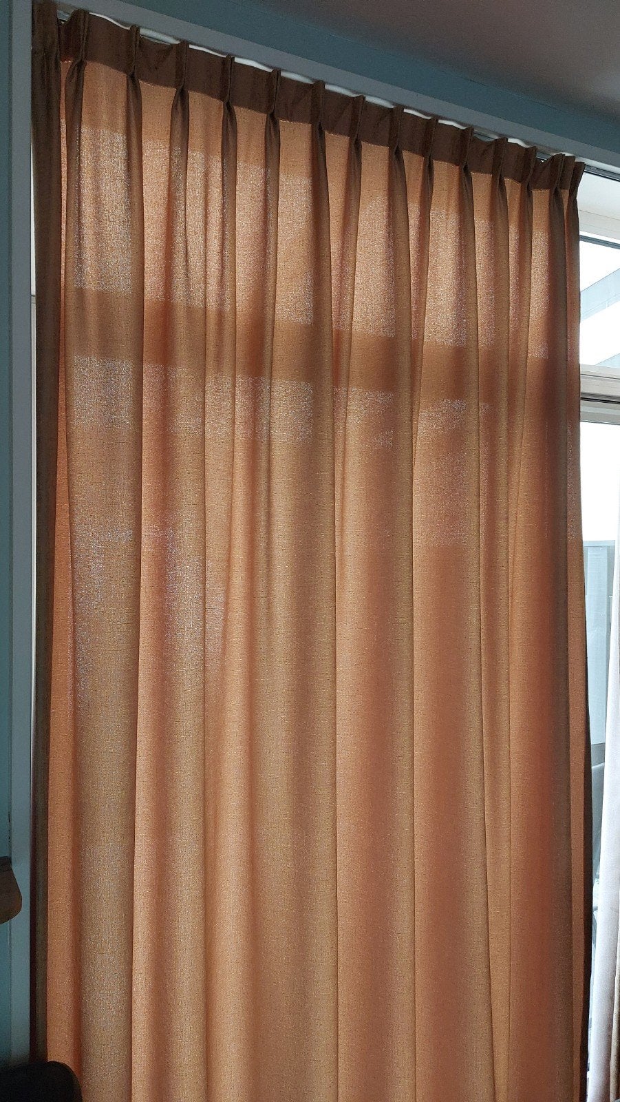 Inbetween gordijnen geel 270x256cm - Zeer goede staat, Plooiafwerking, Geel, Zo goed als nieuw, 256 cm